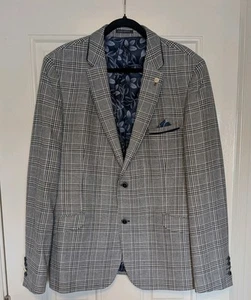 Guide London Italian Check Blazer Mens 44 Slim Vintage Jacket Lined - Picture 1 of 24