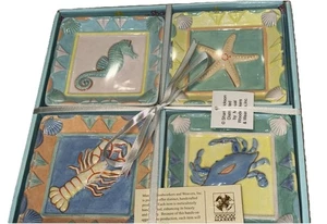 Juego de regalo de 4 platos pequeños/platos de baratija Ocean Beach MWW Market Shari Erickson - Imagen 1 de 15