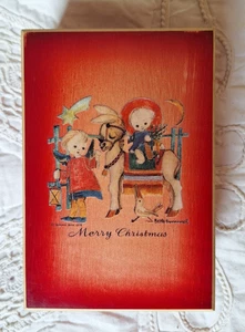 Vintage Holz Schmuckkästchen Reuge HEILIGE REISE Hummel 1976 FROHE WEIHNACHTEN ANRI - Bild 1 von 7