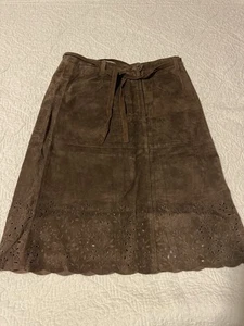 Isaac Mizrahi brauner Echt-Wildlederrock Damengröße 6 - Bild 1 von 7