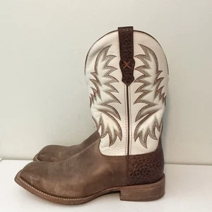 Twisted X Men’s 10 1/2 EE MRAL028 Square Toe Brown And Bone Cowboy Boots - Picture 1 of 7