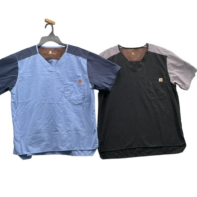 Carhartt Scrub Top LOT (2) Men's Medium Ripstop Workwear Professional Medical - Image 1 of 4
