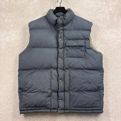 Old Navy Puffer Vest Mens Size Large Blue Pockets Vintage Y2K Snap Front - Image 1 of 4