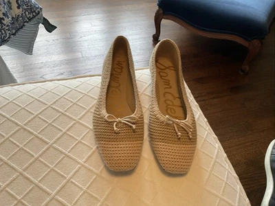 Sam Edelman Falcon Rafia Detalle Arco Ballet Pisos Beige Mujer’s Talla 11 Foto 1 de 4