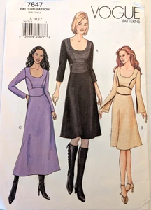 Vogue Schnittmuster Damen KLEID Prinzessin Mieder 7647 Größe 8-10-12 UNGESCHNITTEN - Bild 1 von 6