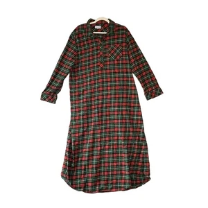 Pijamagrama Rojo Verde Navidad Franela Camisón Talla Grande - Imagen 1 de 6