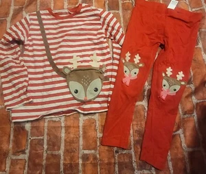 Next Direct Girls Reindeer Christmas Purse Shirt Set Sz 6/7 6 7 - Picture 1 of 1