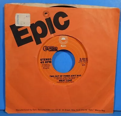 MEATLOAF TWO OUT OF THREE AIN'T BAD ~ FOR CRYING OUT LOUD 7" 1977 VG+/VG+!C - Image 1 of 3