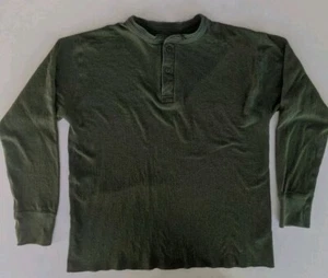 LL Bean RIVER DRIVER HENLEY Shirt Wool Blend Two-Layer Mens Size LARGE Reg - Picture 1 of 6