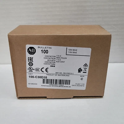1PC NEW Allen-Bradley 100-C30D10  100C30D10 Contactor Module One year warranty - Image 1 of 4