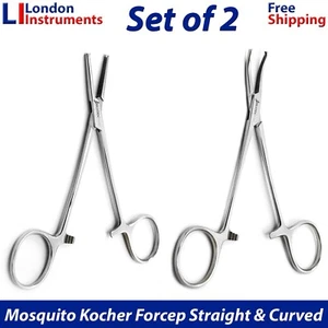 Hemostatic Mosquito Forceps Straight Curved Tweezers Surgical Clamp Artery Tools - Picture 1 of 7