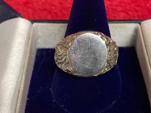 Solid Sterling silver unmonogrammed Signet Ring Art Nouveau style Cameo - Picture 1 of 3