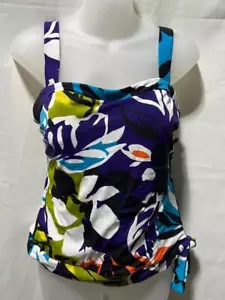 NWT Women's Miraclesuit Tie At Bottom Soft Cup Tankini Swim Top Size 8-20W $89 - Picture 1 of 6