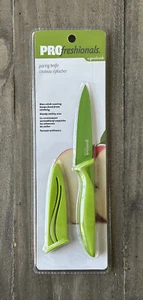 Pro Freshionals By Goodcook Paring Knife Non-Stick Coated Blade w/ Sheath Green - Picture 1 of 7