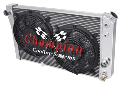 Radiador de aluminio de 3 filas con ventiladores de 12" para Chevy Corvette 1984-1990 bloque pequeño V8 Foto 1 de 4