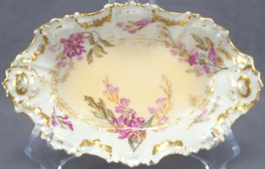 Flambeau Coiffe Limoges Pink Floral & Gold Gilt Relish Dish Circa 1891 - 1914 - Picture 1 of 8