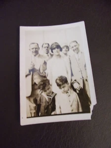 Black & White Group Family Photo Children Making Faces - Picture 1 of 3