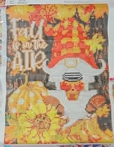 5D Diamond Painting Embordery Cross Craft Art Kit 30X40 Fall Is In The Air Gnome - Picture 1 of 3