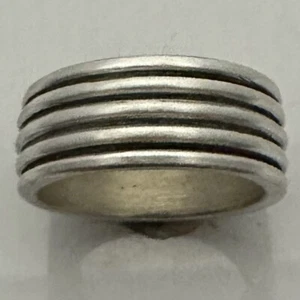 MJG STERLING. 5 WIRE SILVER WEDDING BAND. 12 Grams . SZ 10 1/2 - Picture 1 of 5