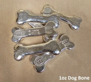 1oz YPS "Dog Bone" 999+ fine silver bullion bar "Yeager's Poured Silver" - Picture 1 of 4
