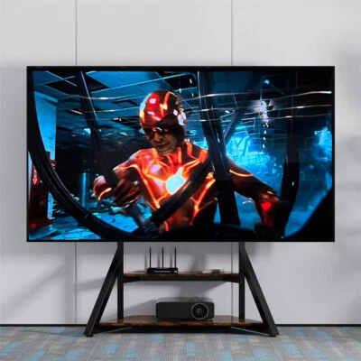 XXL Mobile Floor TV Stand Mount Height Adjustable with Shelves & Casters 40-100" - image 1 of 4