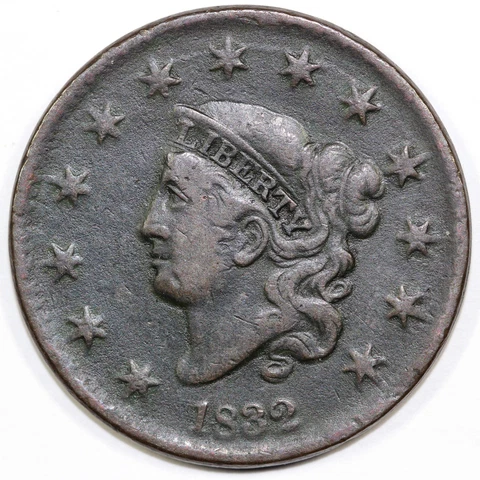 1832 1c Matron Head Large Cent Cover