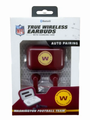 NUEVO Auriculares Inalámbricos Verdaderos Soar Oficiales NFL Washington Commander con Estuche de Carga Foto 1 de 3