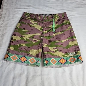Billionaire Boys Club Shorts Mens 30 Camo Aztec Rip Cord Olive Branch BBC Hiking - Picture 1 of 13