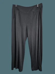 Athleta Black Globetrotter Wide Leg Ankle Crop Yoga Pants Women Size XLT - Picture 1 of 7