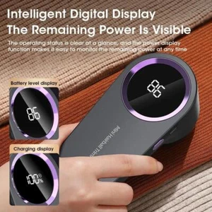 Rechargeable Electric Lint Remover - LED Display, Portable Fabric Shaver, Fluff - Picture 1 of 26