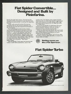 1983 FIAT SPIDER  advertisement Fiat Spider Turbo print ad Pininfarina - Imagen 1 de 3