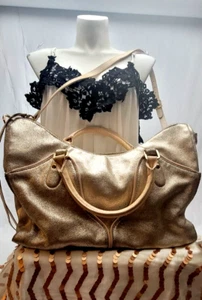 Be & D New York gold tone leather handbag - Picture 1 of 6