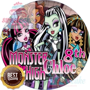 MONSTER HIGH Kuchenaufleger personalisiert essbar | Glas- oder Waffelpapier  - Bild 1 von 5