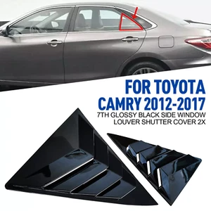 For Toyota Camry 2012-2017 7th Glossy Black Side Window Louver Shutter Cover 2X - Picture 1 of 5