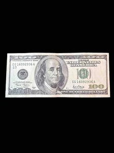 $100 bill (One Hundred Dollar Bill) - Series 2001 - Picture 1 of 2