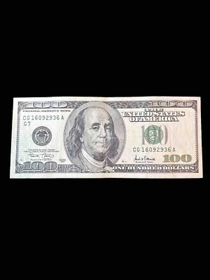 $100 Bill – Series 2001 – Circulated Federal Reserve Note – Benjamin Franklin - Image 1 of 2