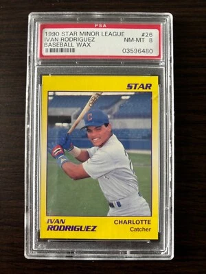 1990 STAR MINOR LEAGUE BASEBALL #26 IVAN RODRIGUEZ BASEBALL WAX PSA 8 NM-MT - Image 1 of 2
