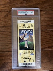2005 Super Bowl 39 XXXIX Full Ticket PSA 8 NM-Mint Yellow Tom Brady Patriots - Picture 1 of 2