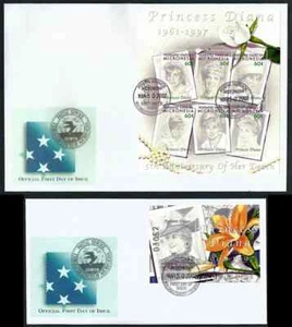 MICRONESIA, SCOTT # 496-497, SET OF TWO FDC COVERS - PRINCESS DIANA, YEAR 2002 - Picture 1 of 3