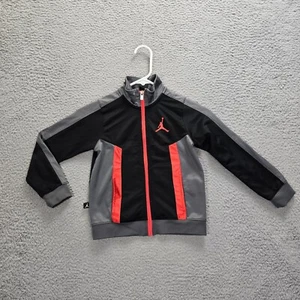 Air Jordan Track Boys Small 5 6 Years Old Jacket Full Zip Up Black Red White EU - Picture 1 of 14
