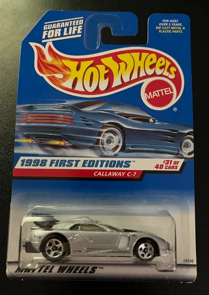 Hot Wheels - 1998,  Callaway C-7,  First Edition  , Silver , 5 Spoke - Image 1 of 1