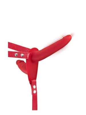 Double gode ceinture rouge vibrant pour un plaisir partagé- CC5310020030 - Photo 1/2