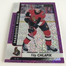NHL Card,Filip Chlapik,Violet Pixels Marquee Rookie OPC Platinum 2017-18,Ottawa