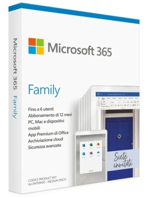 Microsoft Office 365 Family 6 persone 1 Anno Abbo MS Office 365 Home 2025 IT ☀️ - Immagine 1 di 4