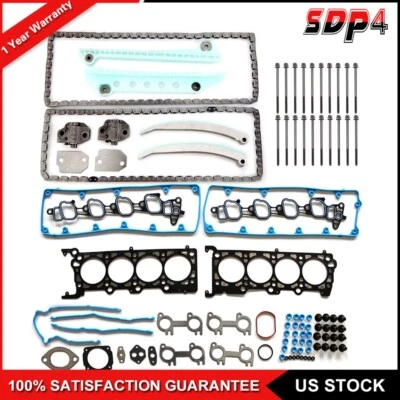 Head Gasket Bolts Set & Timing Chain Kit w/o Gears For 2003 Ford Expedition 4.6L — 第 1/4 张图片