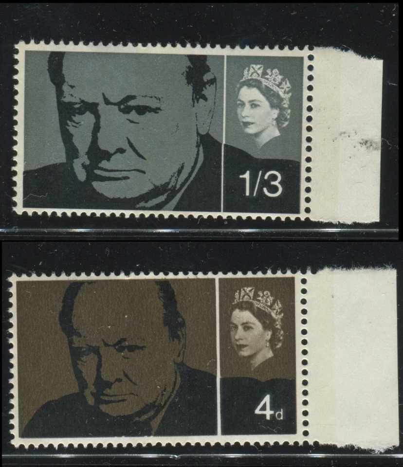 Juego de estampillas del Reino Unido 1965 SC #420-421 Churchill ERii MNH con orillo Foto 1 de 1