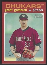 2020 Topps Heritage Minors Grant Gambrell #23 Red Border 1/1 SSP - Chukars