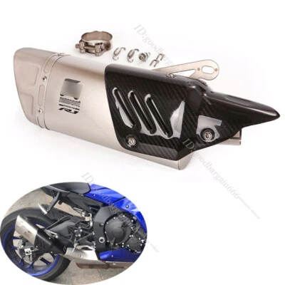 Silenciadores silenciadores deslizables 55 mm tubo de escape para Yamaha YZF R1 YZF R1M 2015-2025 Foto 1 de 4