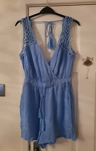 Stunning Ladies Size 8 'Next' Blue Beachwear Playsuit Bnwt NEW - Picture 1 of 5