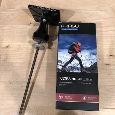 GoPro Hero Equivalent Akaso Ek7000 Ultra HD 4k W/ Motorcycle Steering Head Mount - Image 1 of 4